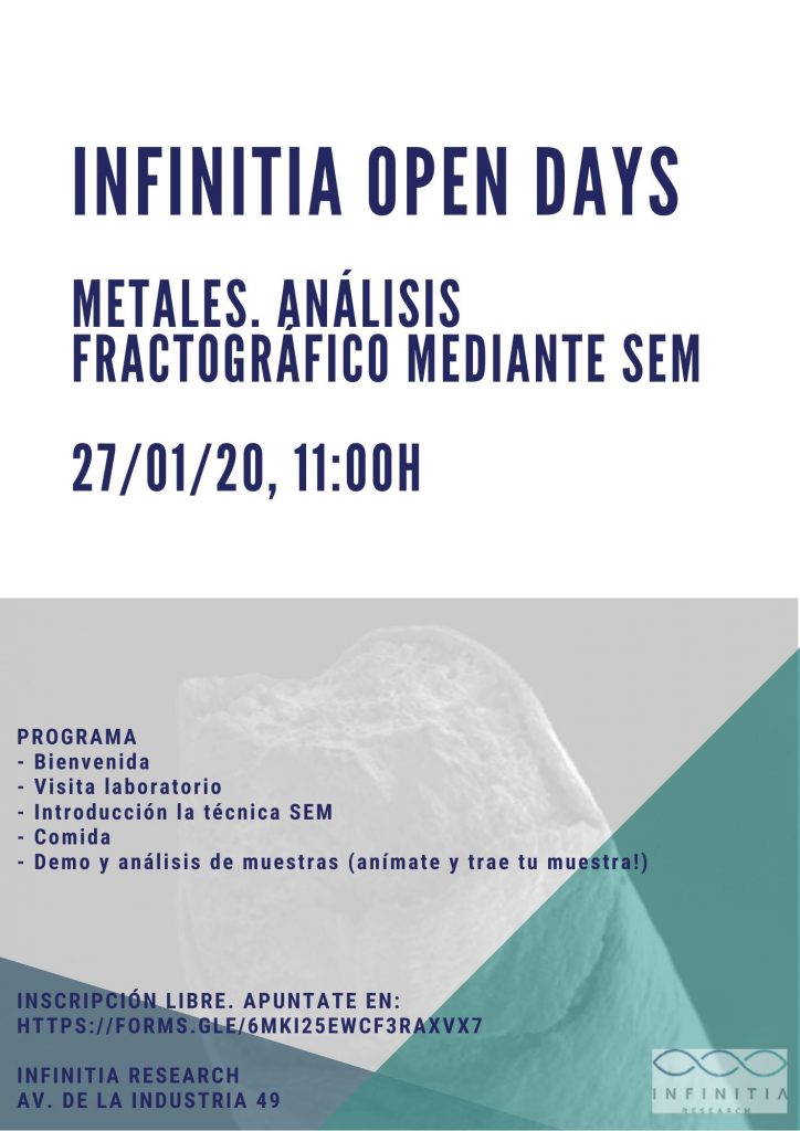 INFINITIA OPEN DAYS. ANÁLISIS FRACTOGRÁFICO MEDIANTE SEM DE POLÍMEROS/METALES