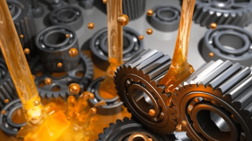 Characterization of lubricants in different batches Engranajes metálicos bañados en lubricante durante su funcionamiento