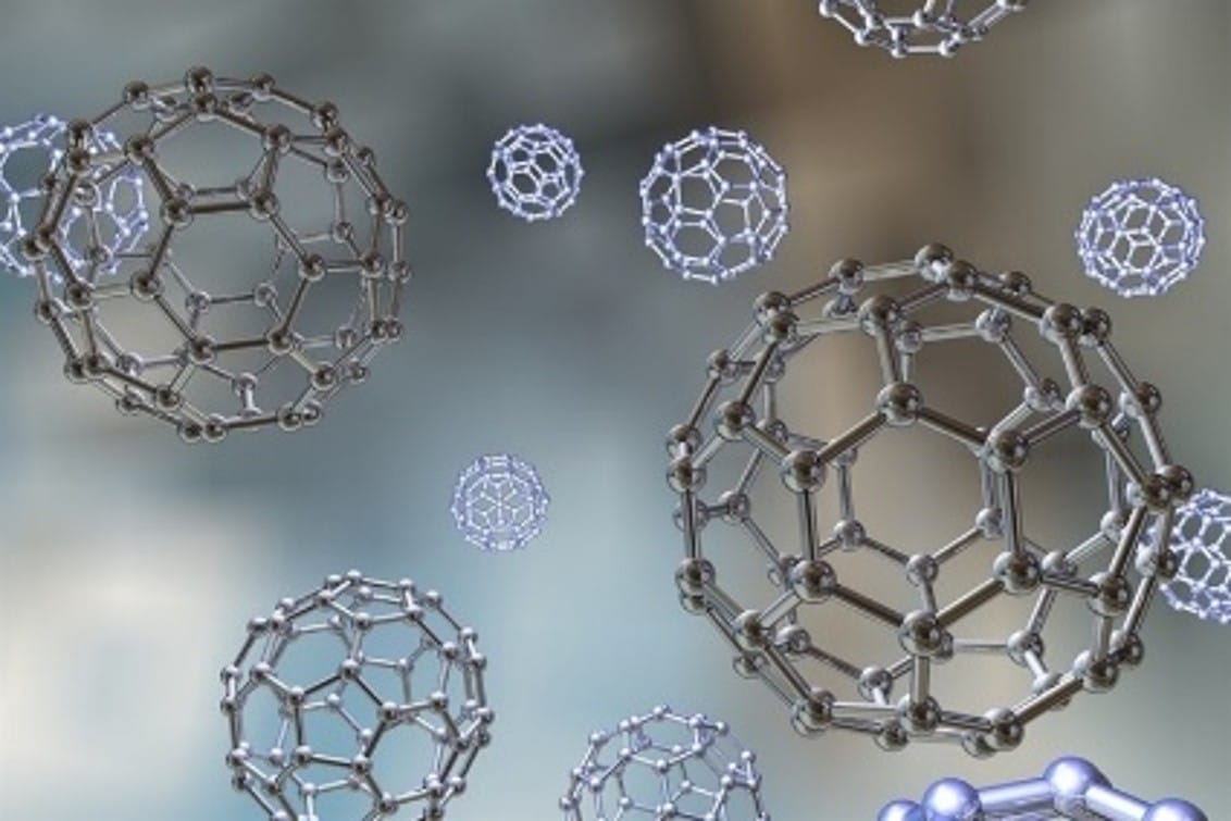 Ilustración de nanoestructuras dispersas en un fluido refrigerante