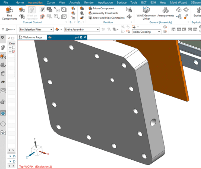 Pantalla de software CAD con el modelo 3D de una pieza, paso previo a la fabricación de reactores mediante impresión 3D