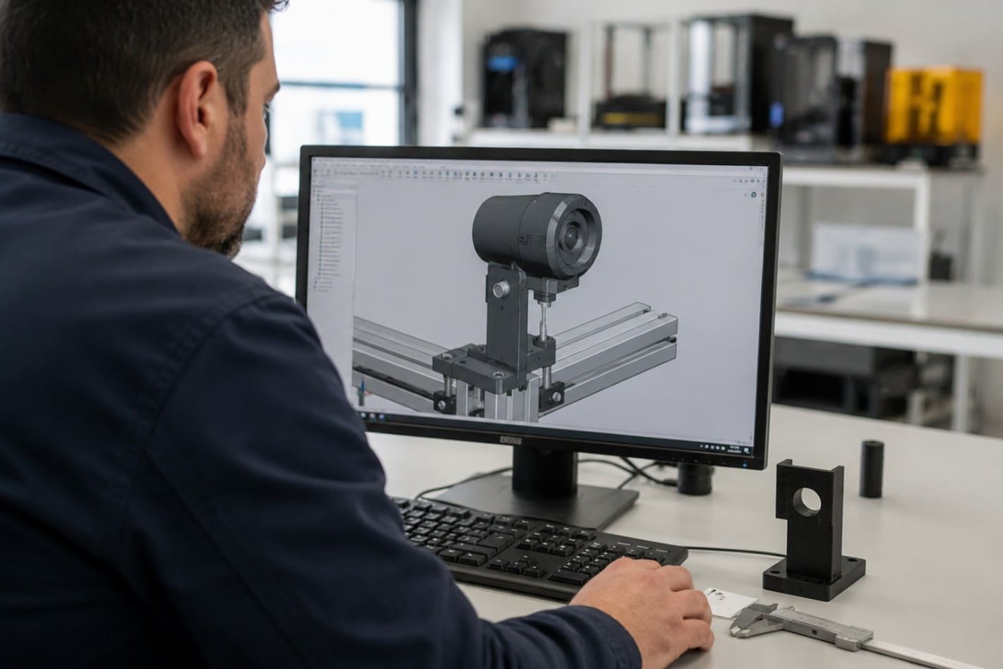 Custom design and manufacturing of camera mounts for collaborative robots 3D CAD modelling of the camera mount for the test setup