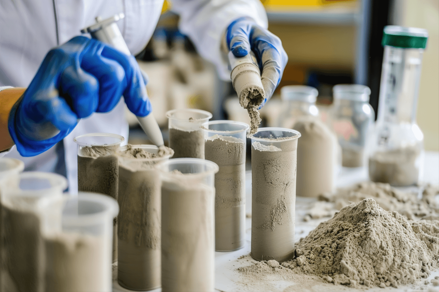 Preparación de probetas cilíndricas de mortero en moldes normalizados en el laboratorio