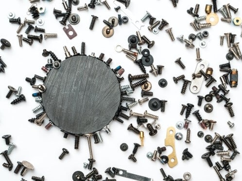 Steel and aluminum metal parts used in metal classification system with industrial detector