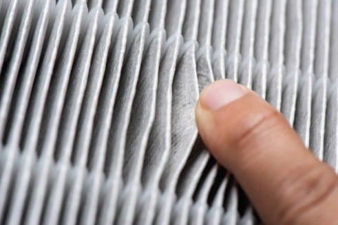 Design and manufacturing of a custom test bench to evaluate air filter performance Industrial air filter identified and prepared for efficiency testing and reduction of volatile organic compounds (VOC).