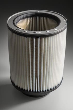 Industrial air filter analyzed through reverse engineering and contaminant analysis to identify the root cause of premature wear.