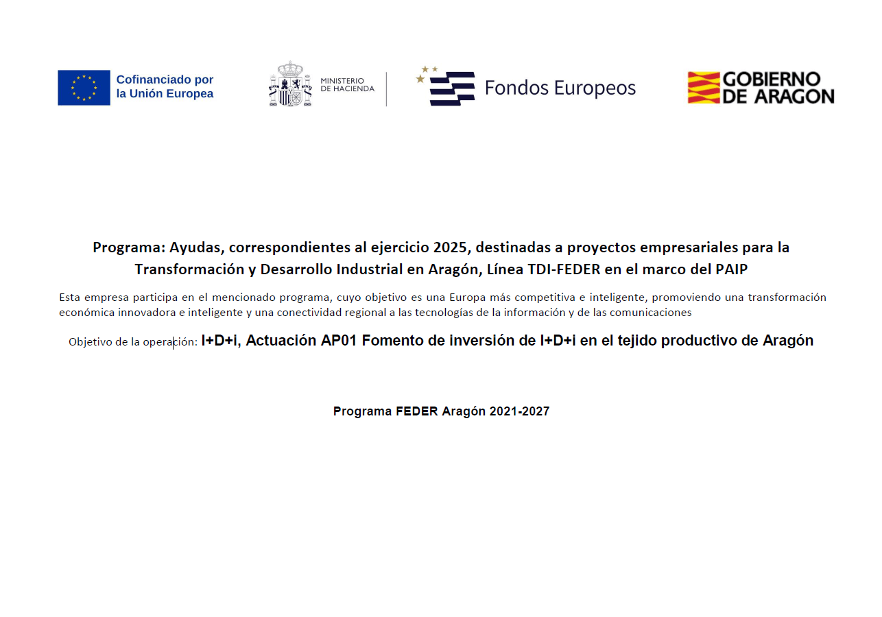 Programa FEDER Aragón 2021-2027. Línea TDI-FEDER en el marco del PAIP