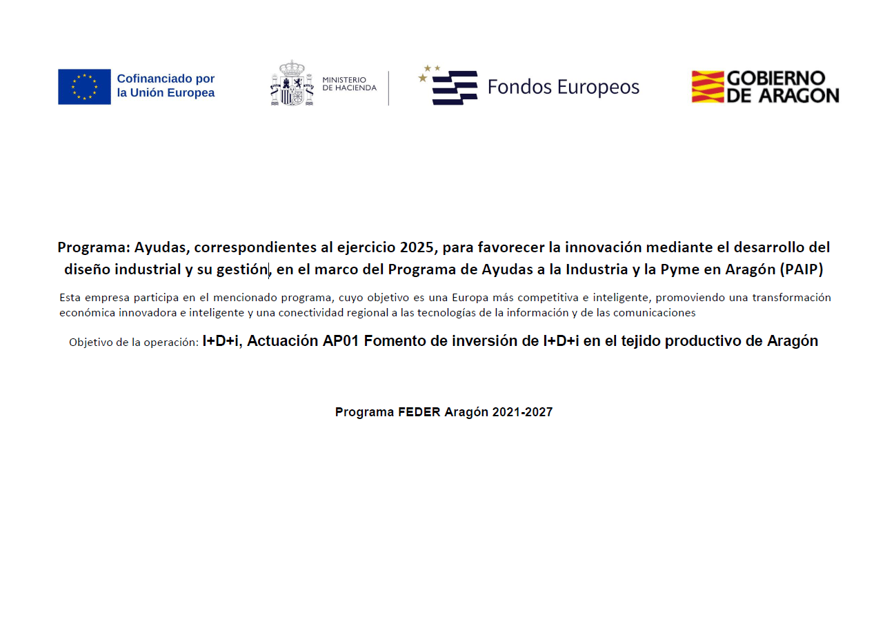 Programa FEDER Aragón 2021-2027. Innovación mediante el desarrollo del diseño industrial y su gestión