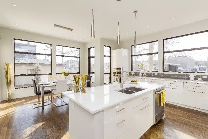 Modern home kitchen, the setting analysed in a hygiene map