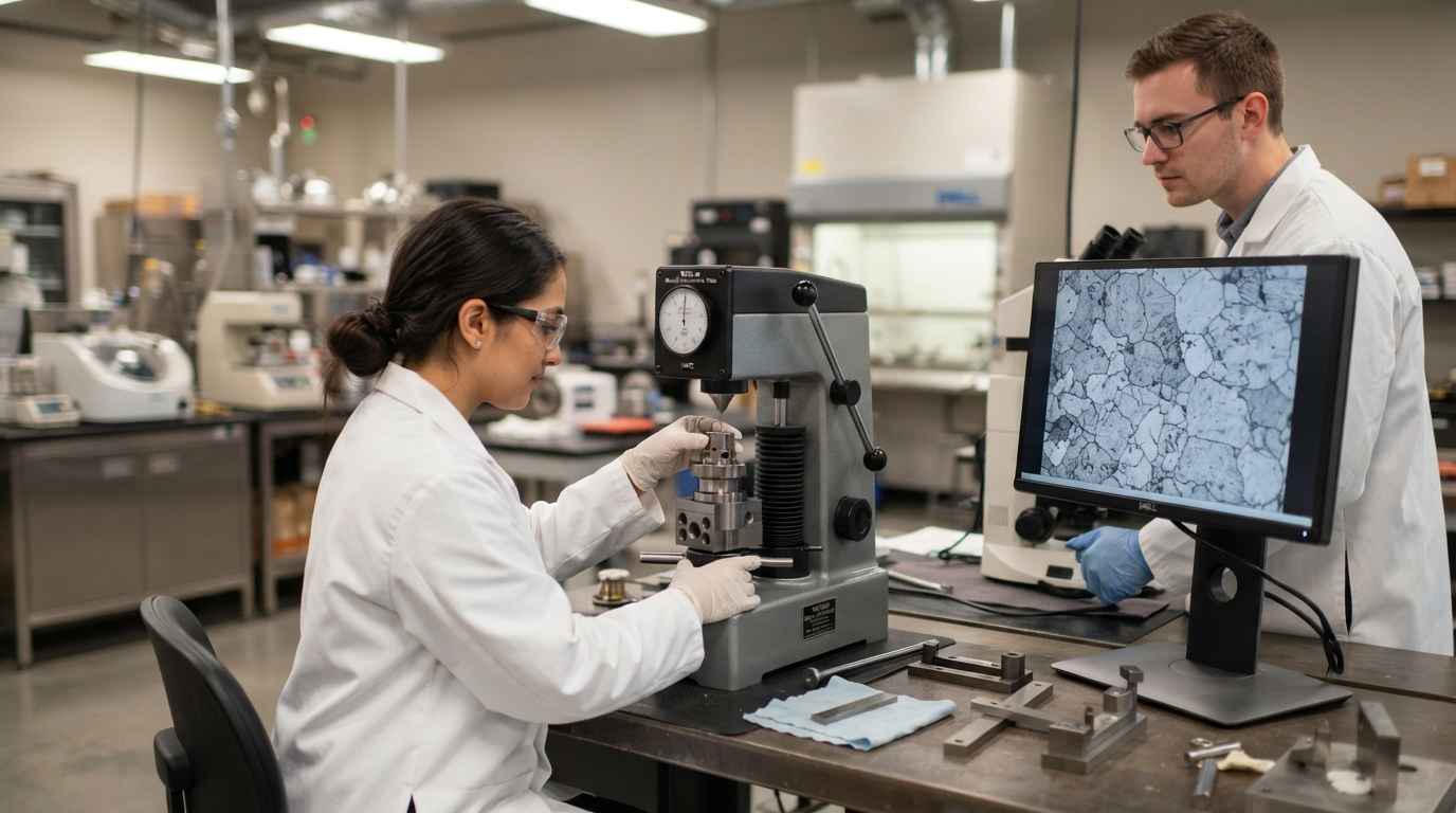 ¿Cómo se verifica un tratamiento térmico con ensayos de dureza y metalografía? Control de calidad de un tratamiento térmico mediante ensayo de dureza en el laboratorio de materiales