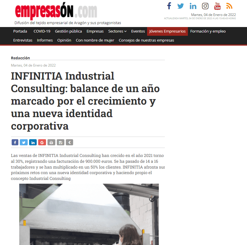 Infinitia en los medios