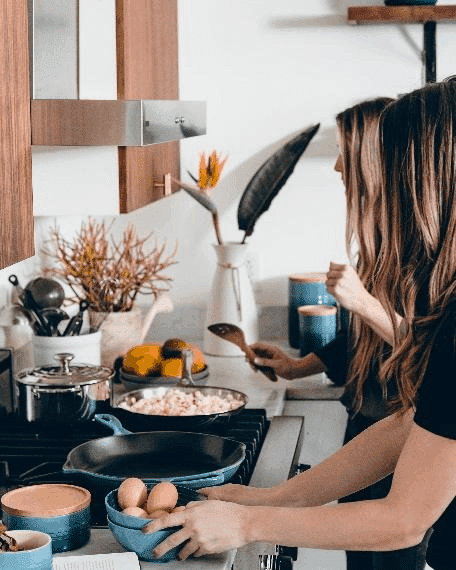 Market research in the confectionery sector Woman baking in a home kitchen