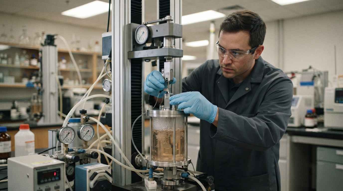 Corrosión bajo tensión: el fallo silencioso que conviene anticipar en ambientes agresivos Ensayo de corrosión bajo tensión de una probeta metálica en el laboratorio