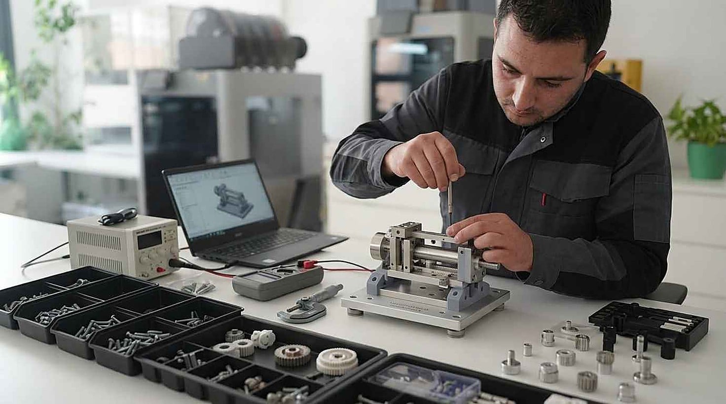 Design and manufacture of a scale prototype to present a product idea to investors Assembly and functional testing of the scale prototype before presenting it to potential investors