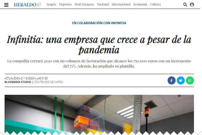 Infinitia en los medios