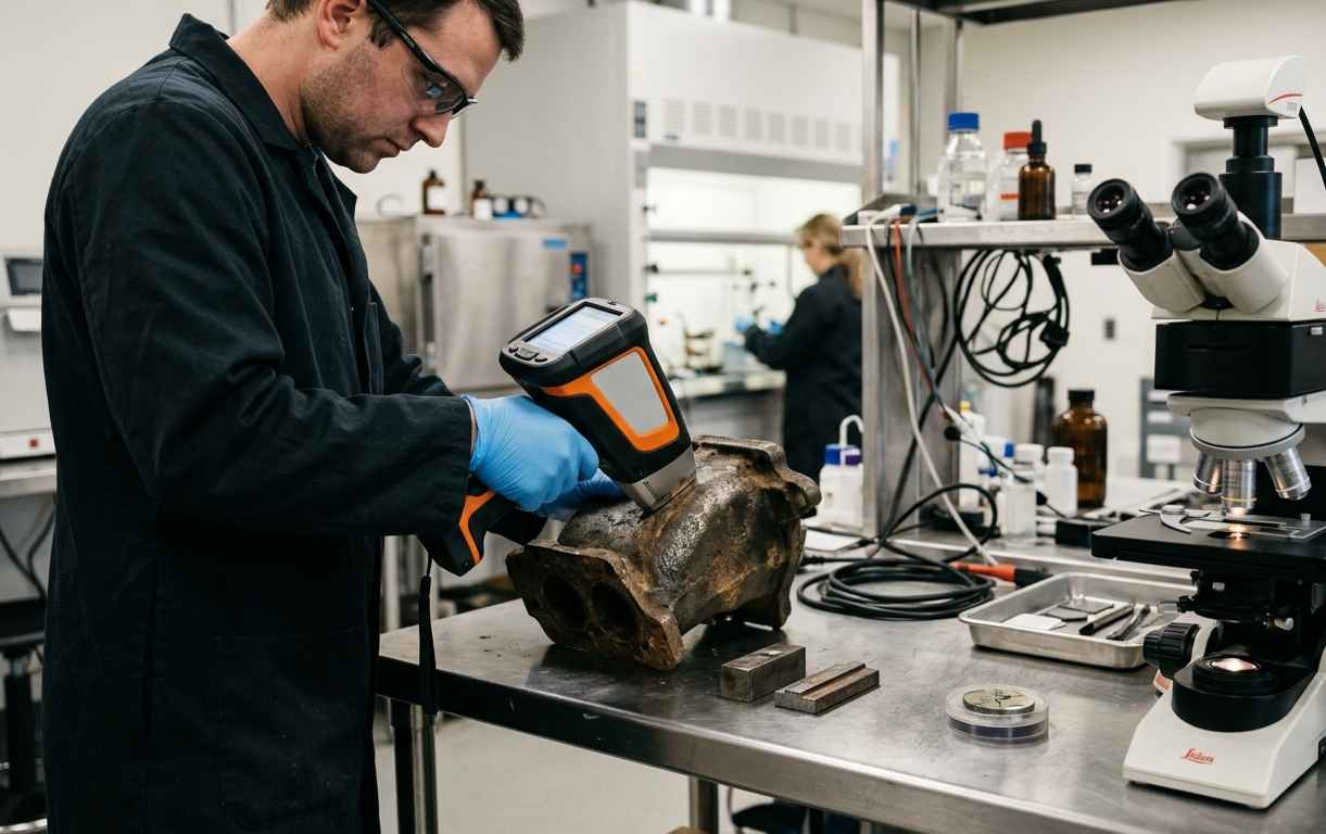 Ingeniería inversa de un componente descatalogado: cómo reproducirlo con garantías Identificación del material de un componente mediante análisis por fluorescencia de rayos X
