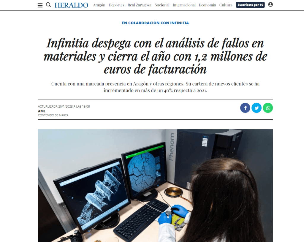 Infinitia en los medios