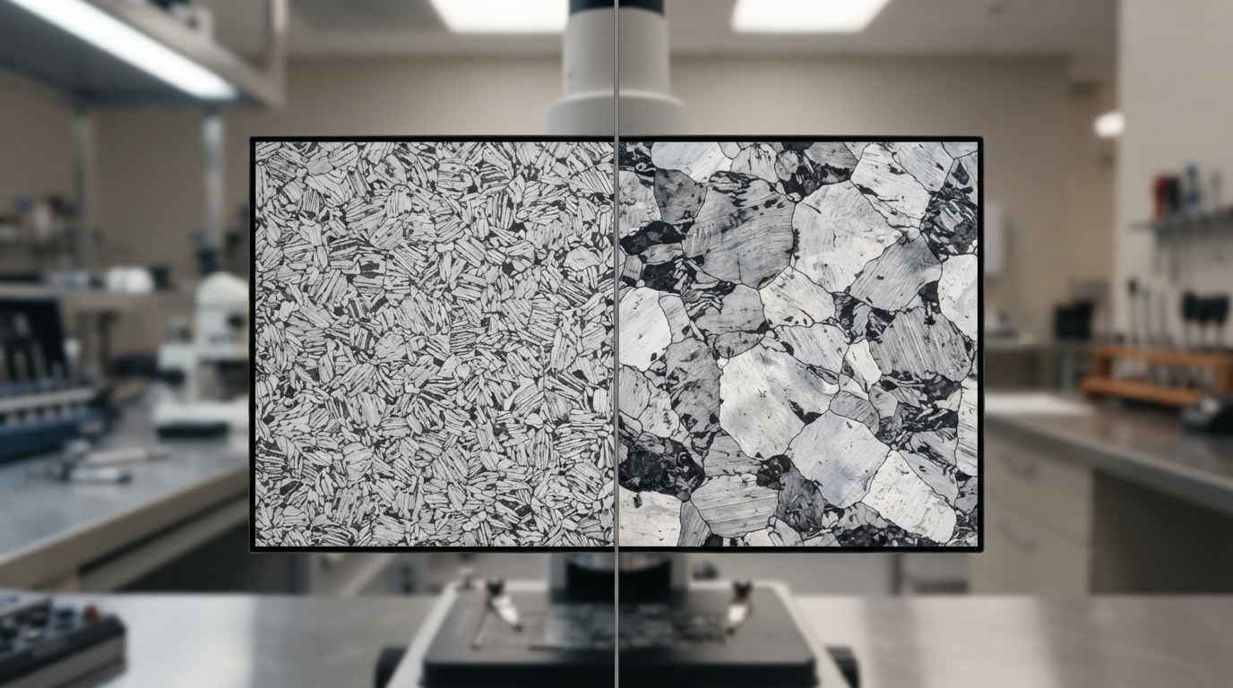 Validación de un material sustituto con los ensayos que confirman la equivalencia Comparación de la microestructura del material original y del sustituto al microscopio