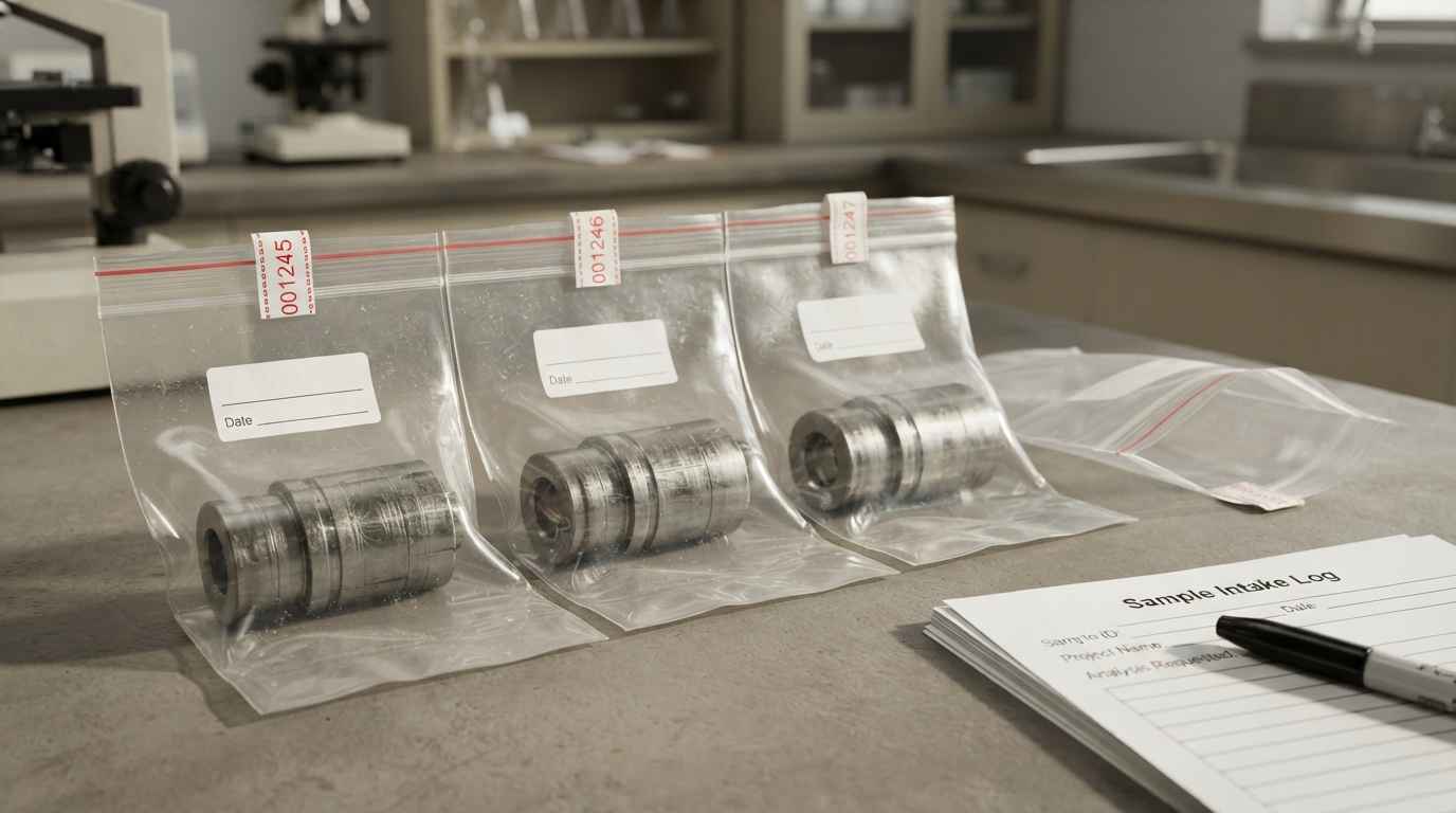 Análisis de un lote no conforme, qué medir y cómo probarlo Muestras del lote precintadas una a una con su etiqueta de identificación y el registro de la cadena de custodia