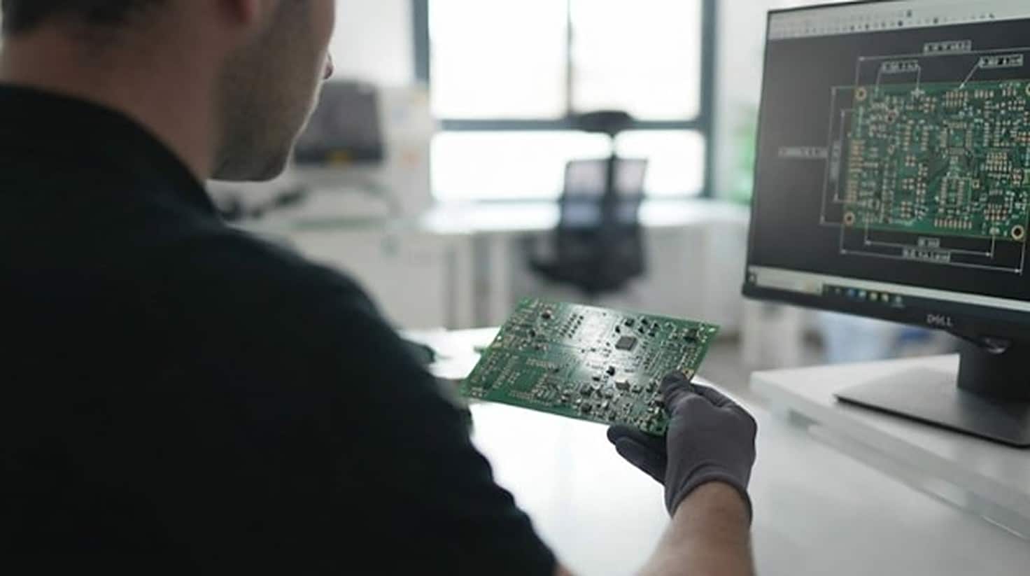 Dimensional verification of PCBs to validate drawing dimensions and ensure their conformity Optical metrology inspection of a PCB without contact