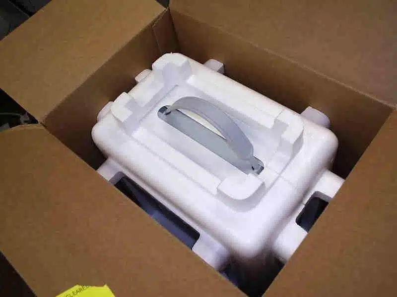 Failure analysis, packaging design and validation Product protected by foam inner packaging inside a cardboard box