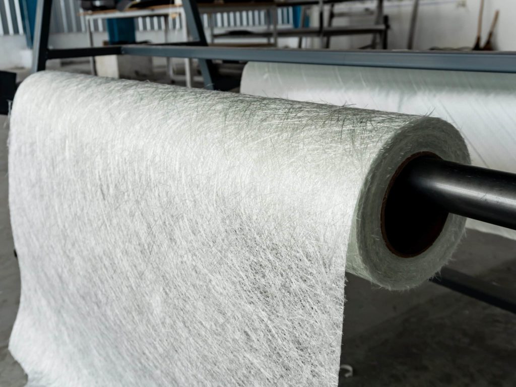 Characterization of additives and fillers Roll of chopped strand fibreglass mat, a common reinforcing filler in composite materials