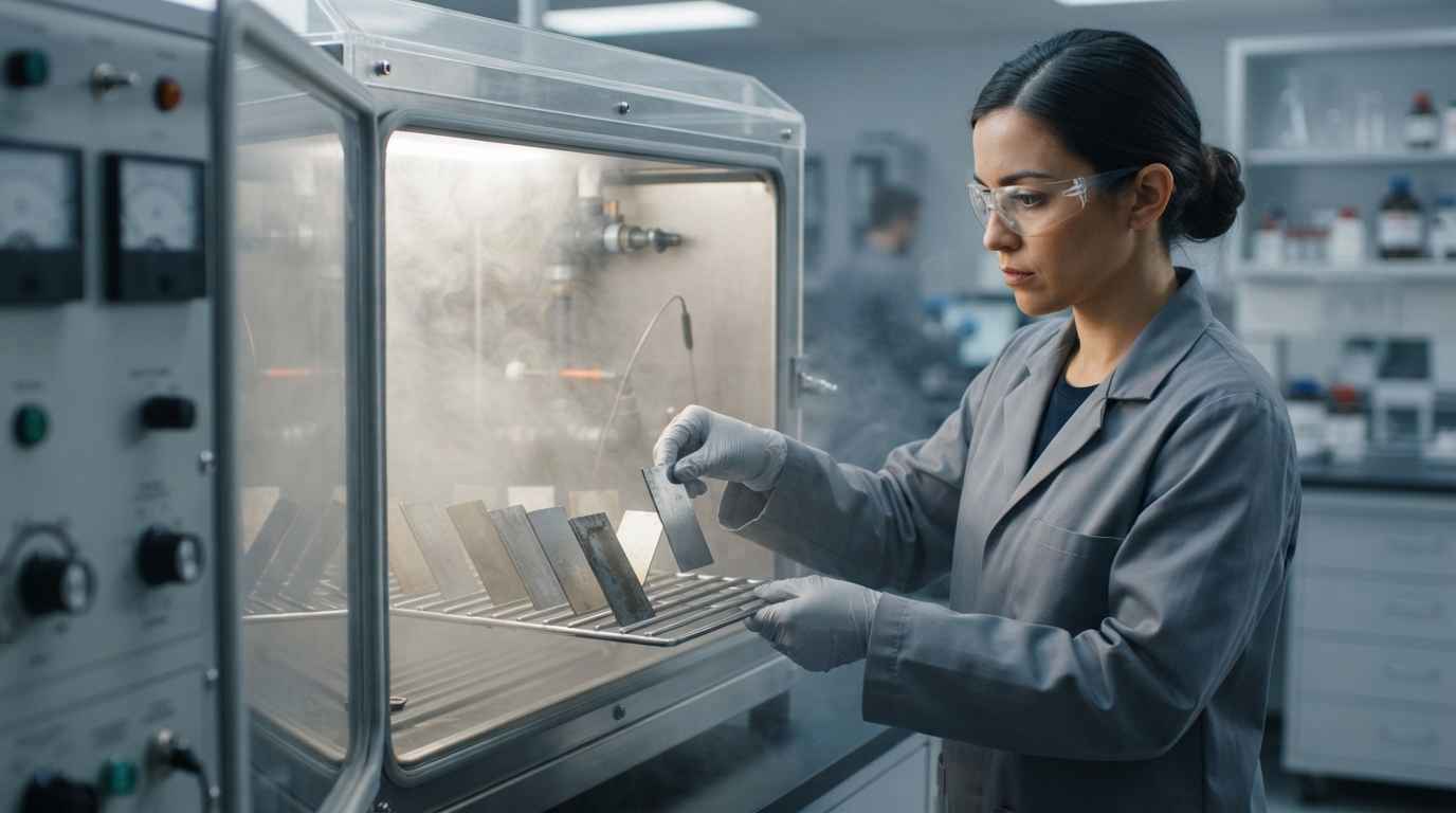 Mechanical design for corrosive environments in marine, chemical and outdoor settings Salt spray test to validate a design for a corrosive environment in the laboratory