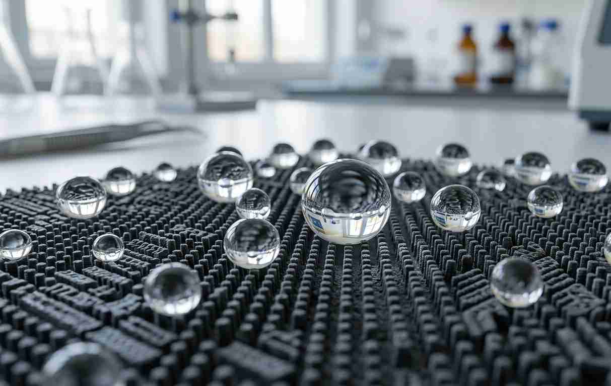 Superficie microestructurada que altera la tensión superficial mediante biomimétic