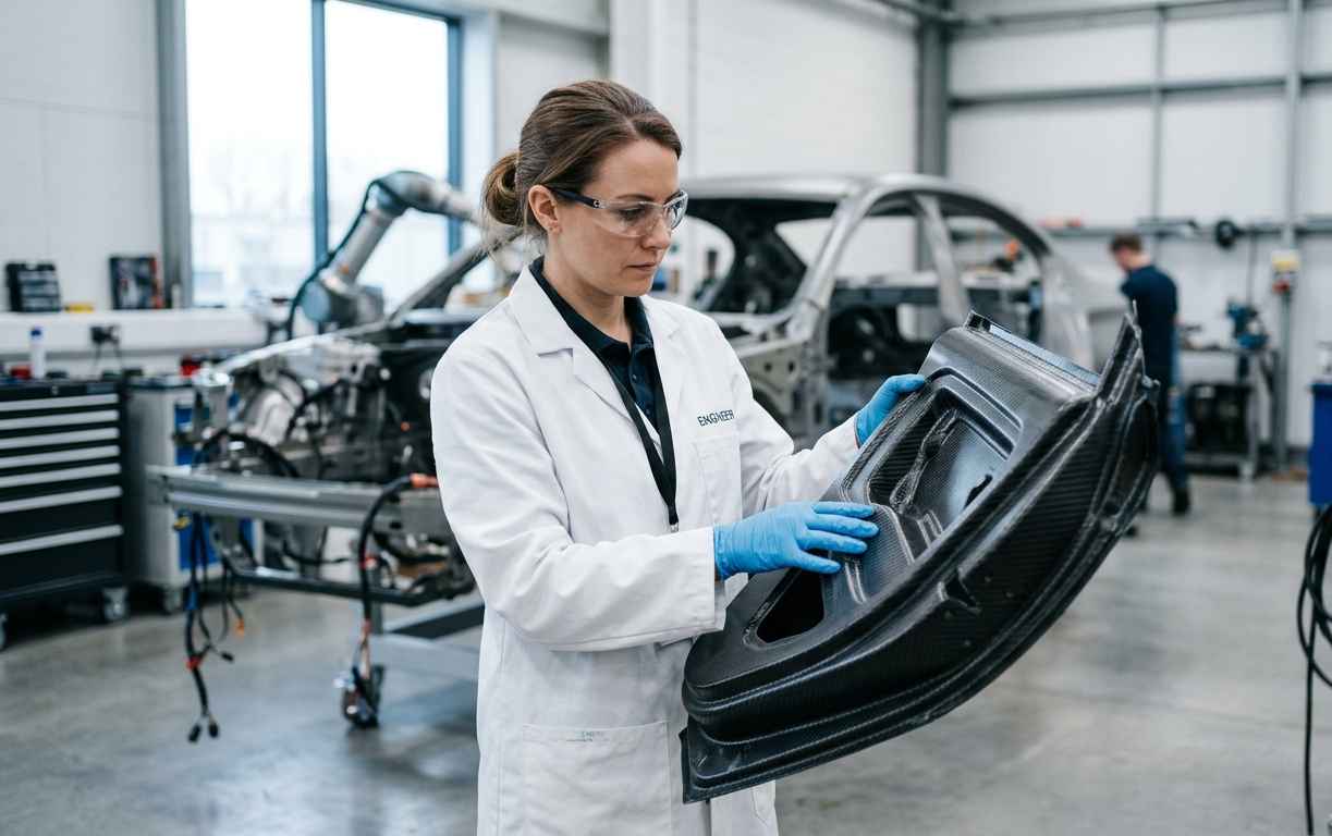 Tensile test of a specimen to characterise a lightweight substitute material