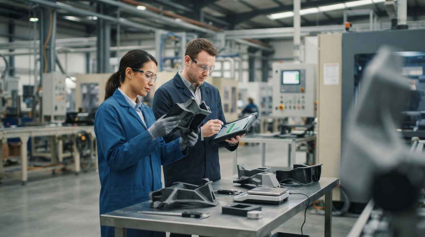 Materials R&D project, from the industrial problem to the test plan Engineers validating the transfer to production of a material in an R&D project