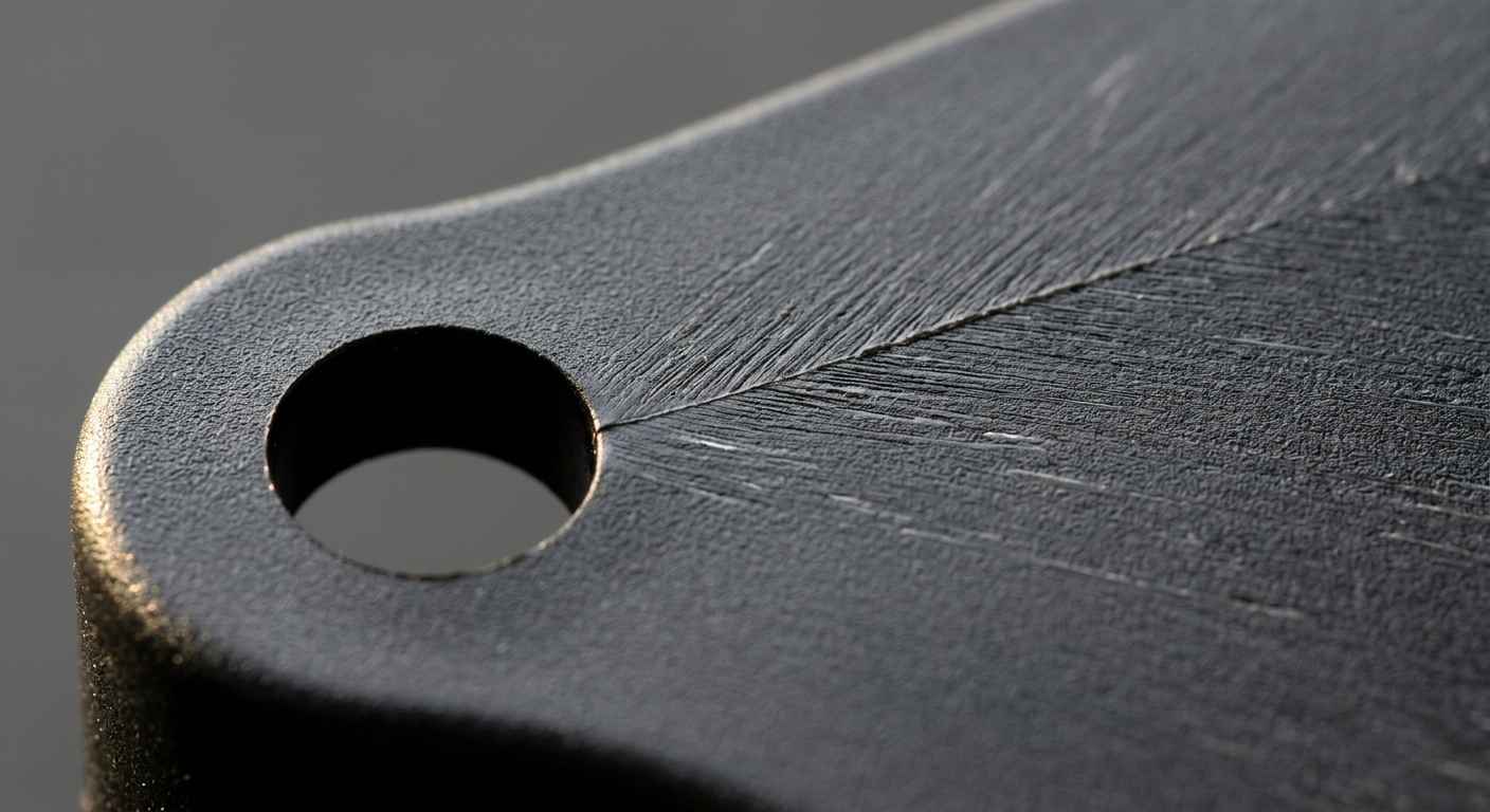 When to replace a metal with a technical polymer and how to validate it Weld line on an injection-moulded polymer part